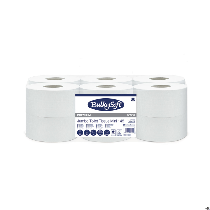 Papier toaletowy mini jumbo 2w 145m (12 rolek) BulkySoft PREMIUM celuloza 65908