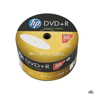 Płyta HP DVD+R 4.7GB 16x (50szt) SPINDEL, bulk WHITE INKJET PRINTABLE do nadruku DRE00070WIP