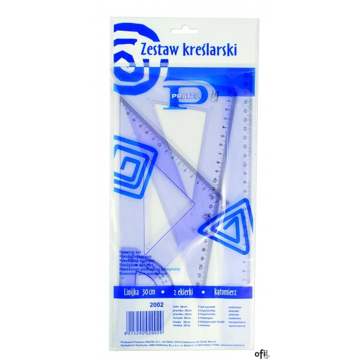 Komplet geometryczny duży z linijką 30cm 2002PR PRATEL