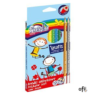 Kredki ołówkowe FIORELLO SUPER SOFT, 12 + 2 kolory, trójkątne 170-2625/2150