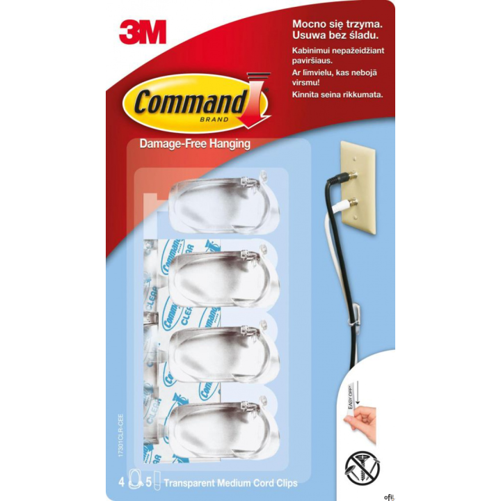 Uchwyty do kabli 3M COMMAND 17301 CRL 3M-XA004837564/004887387