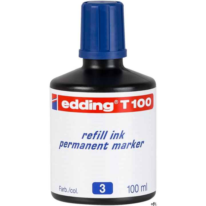 Tusz do markerów permanentnych 100 ml niebieski Edding T100/003/N