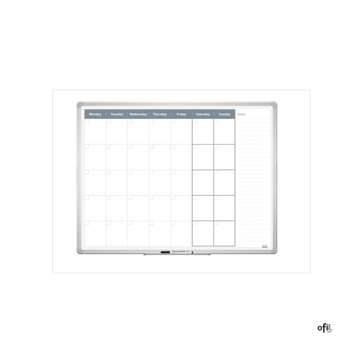 Tablica planer miesięczny 120 x 90 cm, rama aluminiowa, TP007 2x3