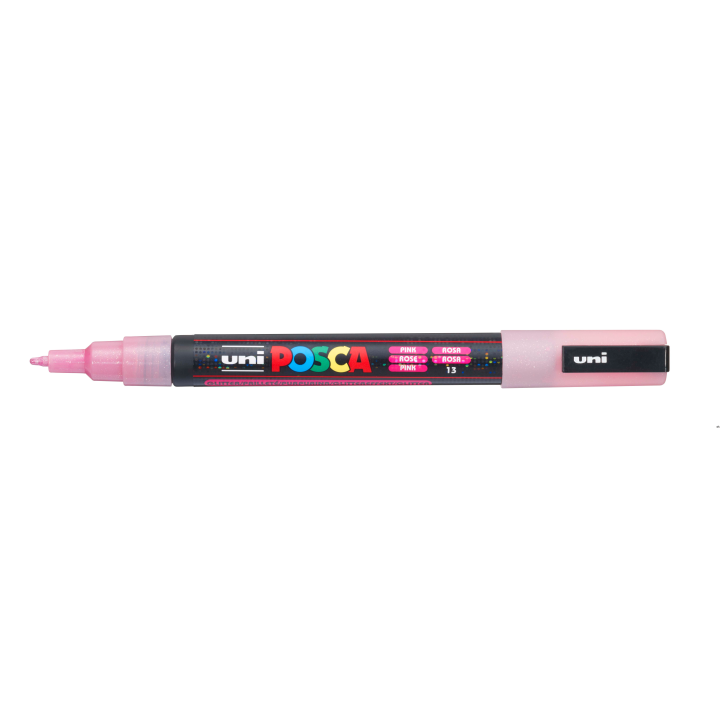 Marker z tuszem pigmentowym PC-3ML brokatowy różowy POSCA UNPC3ML/DRO