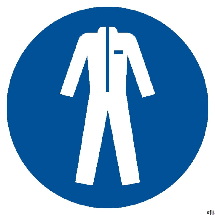 Naklejka NAKAZ STOSOWANIA ODZIEŻY OCHRONNEJ 200x200 ZZ-16N Norma PN-93 (X)