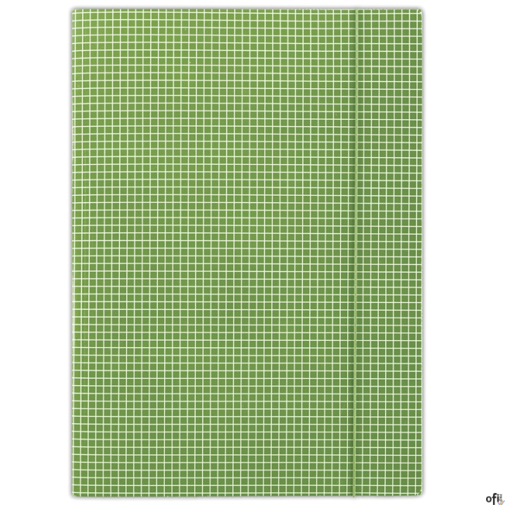 Teczka z gumką w kratę zielona FEP06 (X)