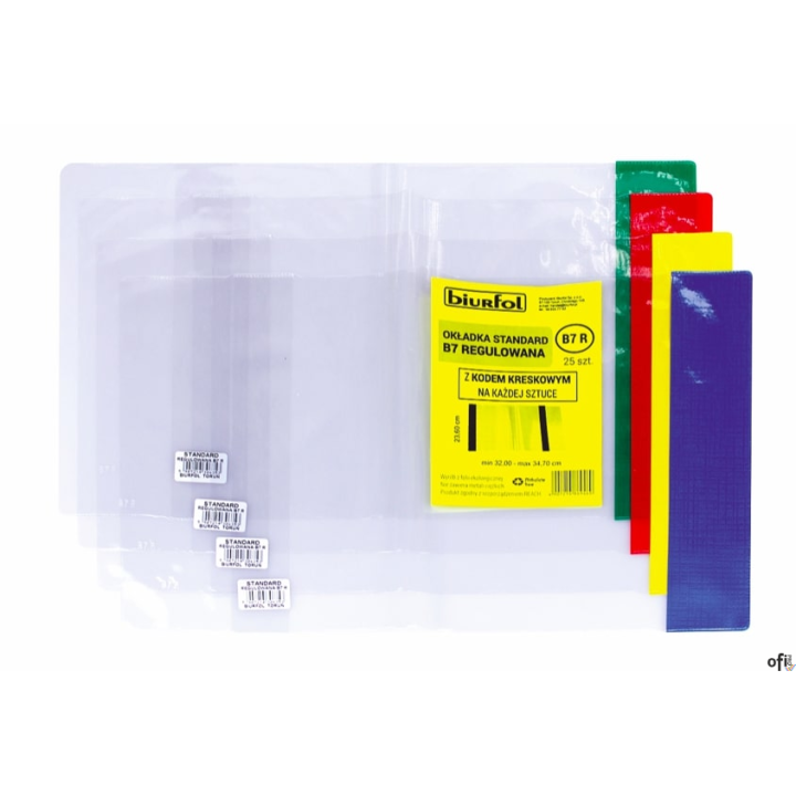 Okładka standard B6 - 239 regulowana (25) z kod. na szt. OZK-42 BIURFOL