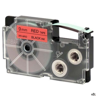 Taśma do drukarek XR 9RD1 9mmx8m czerwona/czarny nadruk CASIO