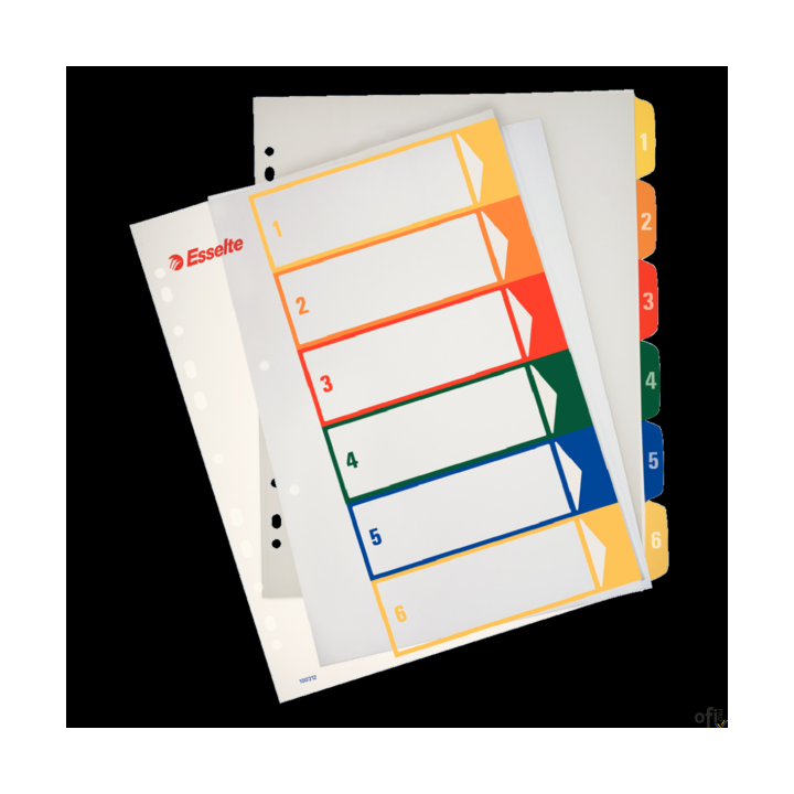 Przekładki plastikowe ESSELTE 1-6 do zadruku 100212