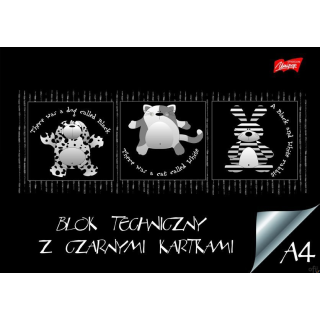 Blok techniczny z czarnymi kartkami A4 10 kartek, 180g/m2 UNIPAP