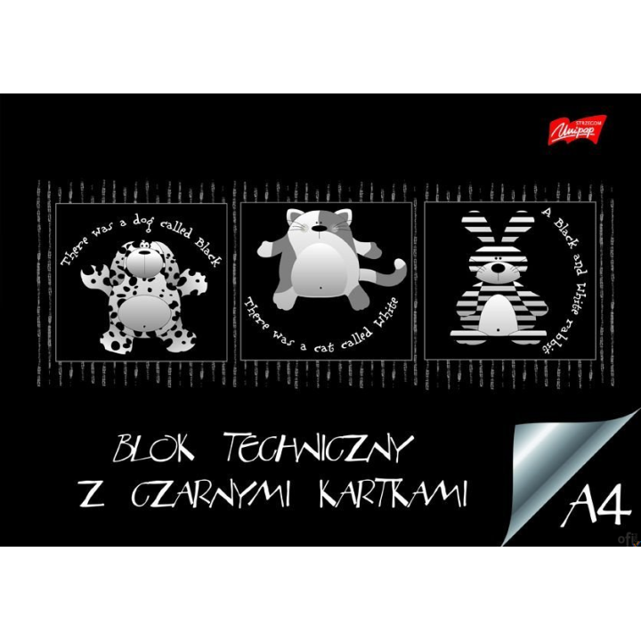 Blok techniczny z czarnymi kartkami A4 10 kartek, 180g/m2 UNIPAP