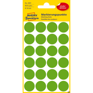 Kółka do zaznaczania zielone 3597 Q18 4 ark Usuwalne, Avery Zweckform