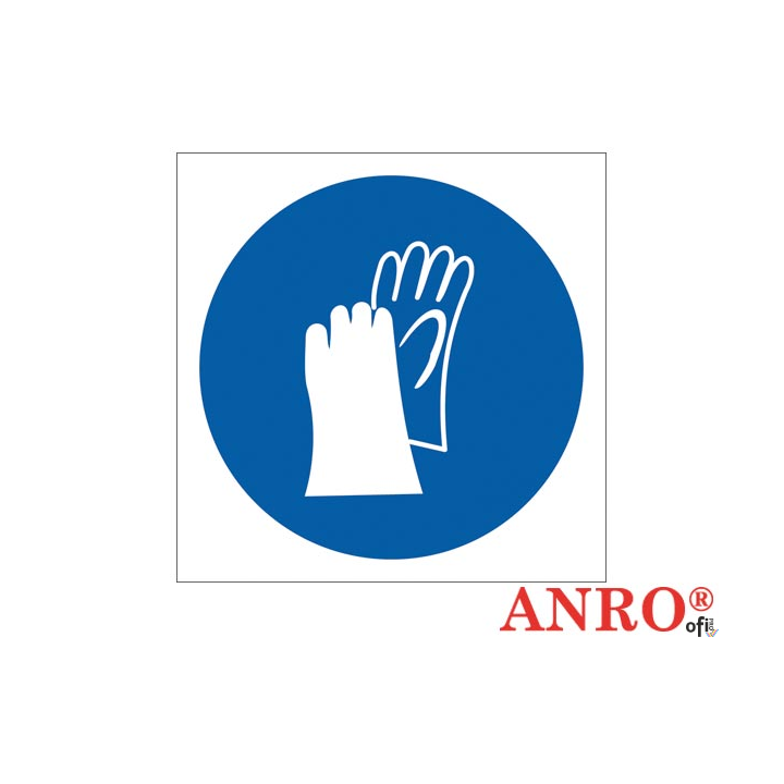 Naklejka NAKAZ STOSOWANIA OCHRONY RĄK 200x200 ZZ-7N F ANPRO