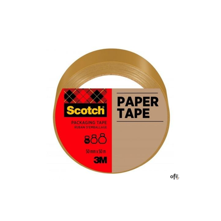 Taśma pakowa SCOTCH® Mailing , papierowa, 50mm x50m, 1szt., brązowa 7100301050