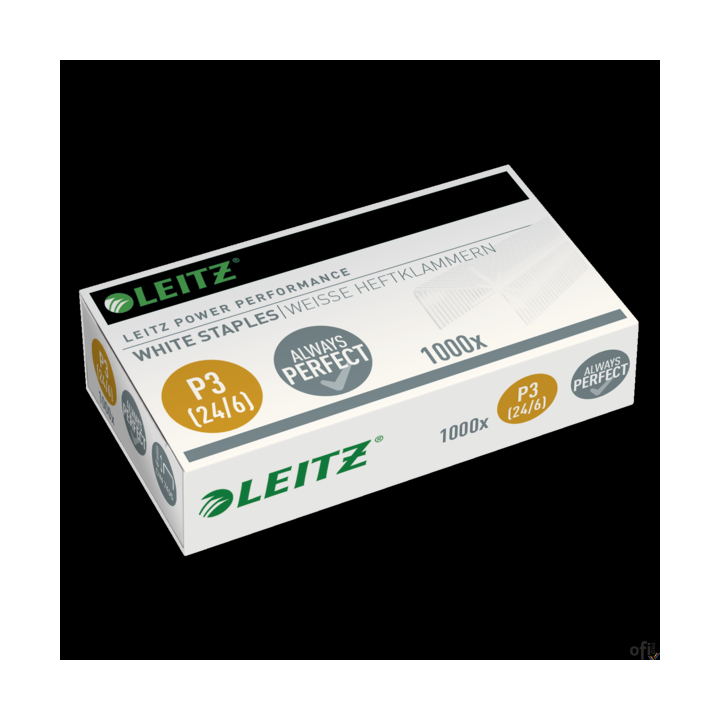 Zszywki Leitz białe, niewidoczne na papierze 24/6, 1000 szt., 55540000