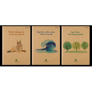 Zeszyt Go Green A4 60k 70g okładka kraft 225g kratka z marginesem 400153378 TOP-2000