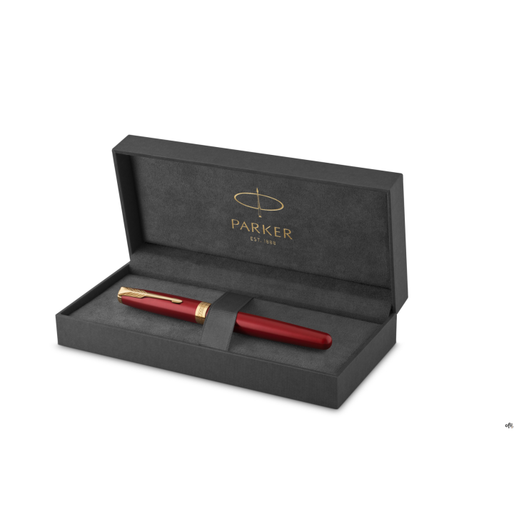 Pióro wieczne (F, stalówka ze stali) SONNET RED LACQUER GT PARKER 1931473, giftbox (X)