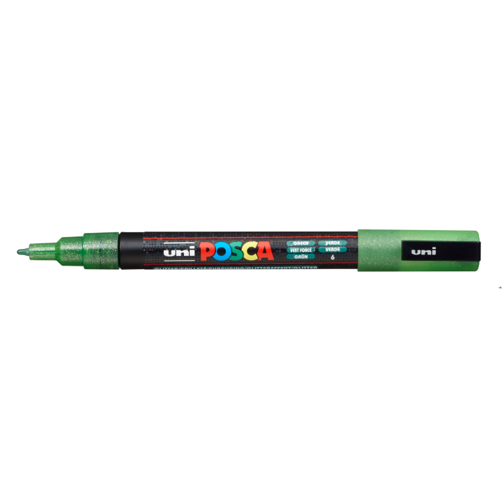 Marker z tuszem pigmentowym PC-3ML brokatowy zielony POSCA UNPC3ML/DZI