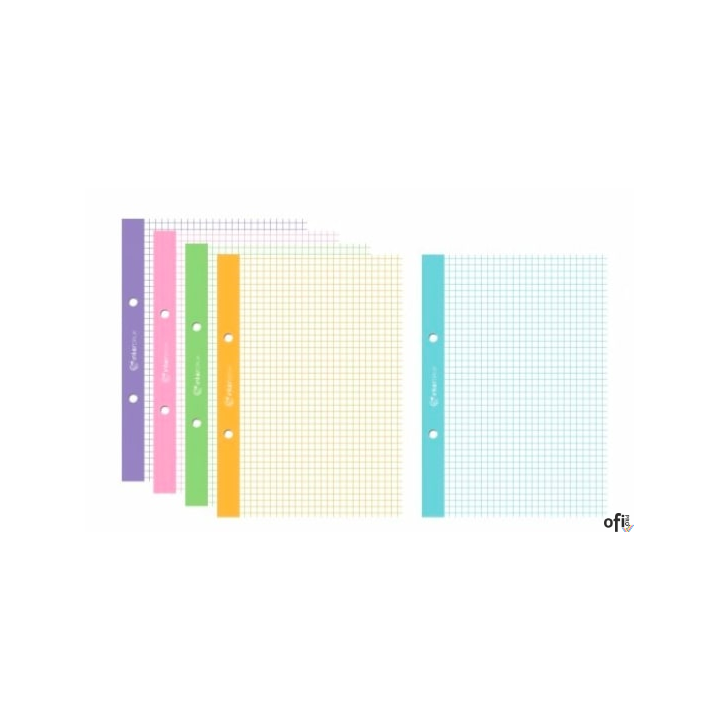 Wkład do segregatora A5 50k kolorowy margines kratka WKDOSEA5F Interdruk