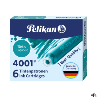 Naboje do piór, krótkie turkusowe 400142569 PELIKAN