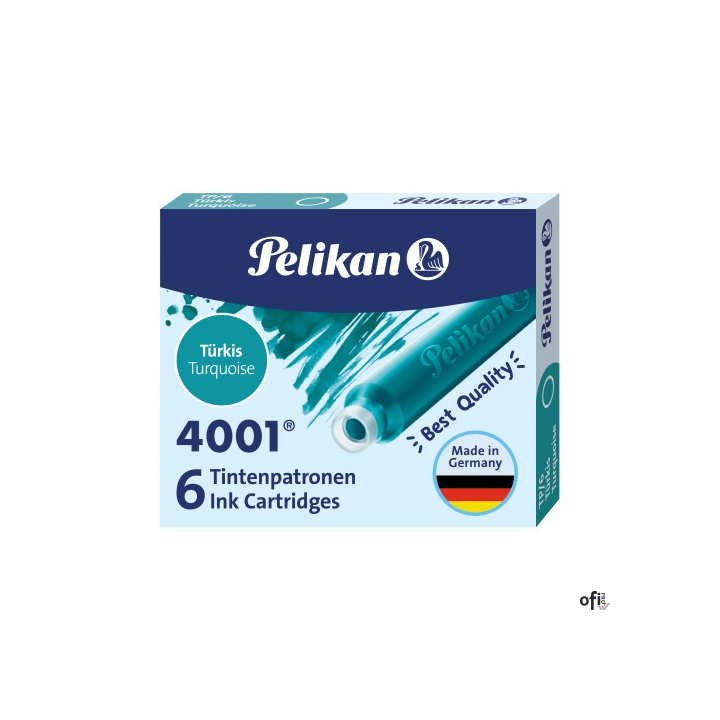 Naboje do piór, krótkie turkusowe 400142569 PELIKAN