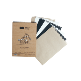 Szkicownik na spirali PLENEROWY A4, 70 ark, 3 kolory, 80/90g, Happy Color HA 3808 2030-P70