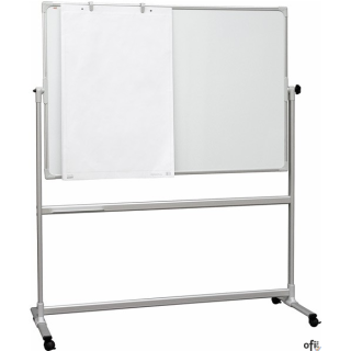 Tablica suchościeralno-magnetyczna ceramiczna obrotowo-jezdna biała 180 x 120 cm, TOS1218P3 GTO 2x3