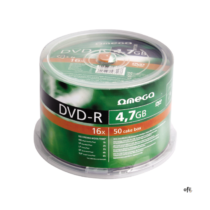 Płyta OMEGA DVD-R 4,7GB 16X CAKE (100) OMD16C100- -a