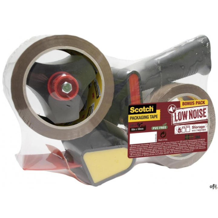 Zestaw taśmy pakowej SCOTCH (309 BUFF), akrylowa, 2 szt., brązowa, podajnik GRATIS