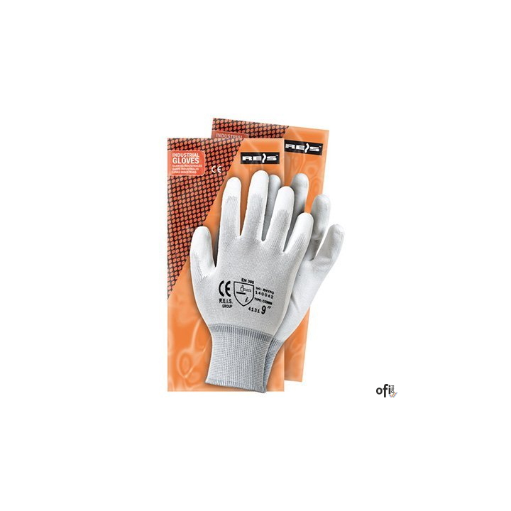 Rękawice powlekane białe Rozmiar 8 RNYPO