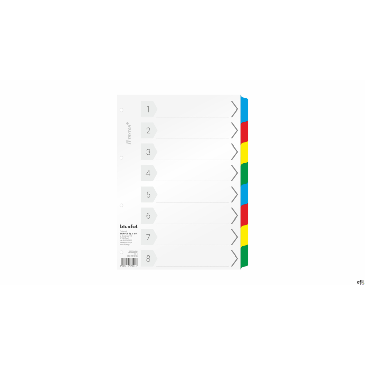 Przekładki laminowane A4 - 8 TRY-02-04 Biurfol TRY-02-04