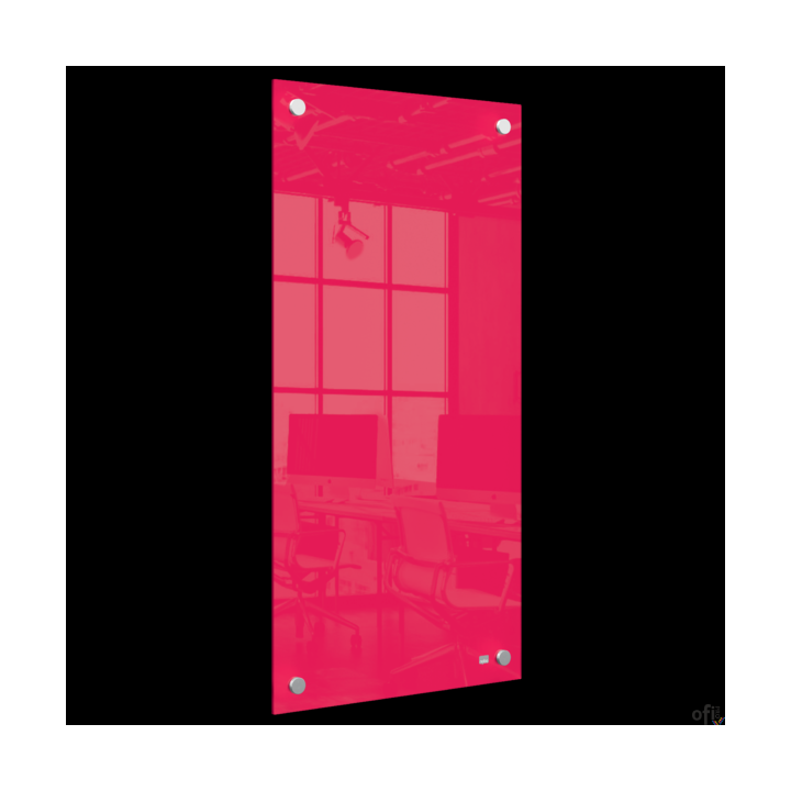 Mała podłużna szklana tablica suchościeralna Nobo Home 300x600mm, czerwona 1915605