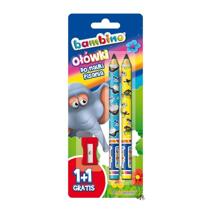 Ołówki do nauki pisania BAMBINO+1 temperówka na.blistrze