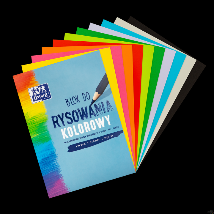 BLOK RYSUNKOWY OXFORD A4 10K 100G KOLOR  400166069