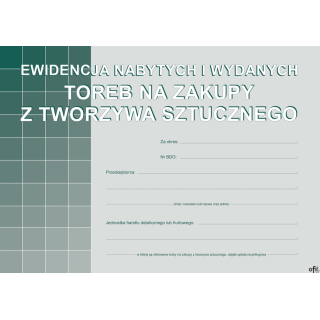 S-200-3 Ewidencja nabytych i wydanych toreb na zakupy z tworzyw sztucznych A5 MICHALCZYK I PROKOP