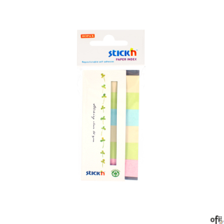 Zakładki papierowe 45x15mm 6 kolorów ECO 180 kartek STICKN 21597