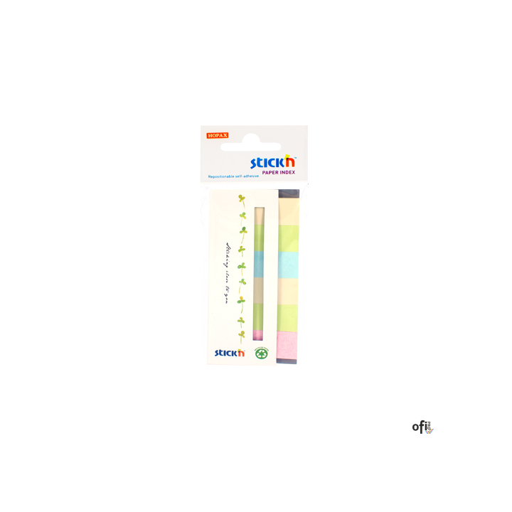 Zakładki papierowe 45x15mm 6 kolorów ECO 180 kartek STICKN 21597