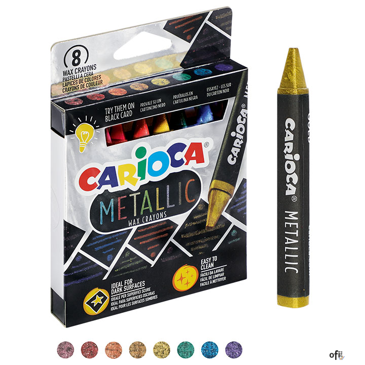 Kredki świecowe CARIOCA metaliczne 8 kolorów (43163) 170-2568