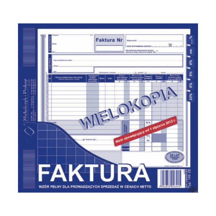 102-2E Faktura VAT MICHALCZYK&PROKOP 2/3 A4 80 kartek