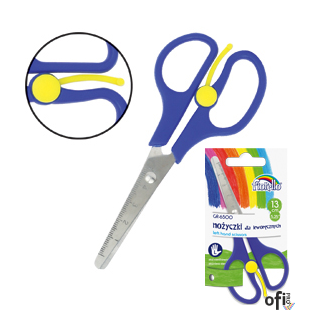 Nożyczki GRAND 5, 25 GR-6500 SZKOLNE z linijką, z linijką dla leworęcznych, blister 130-1666