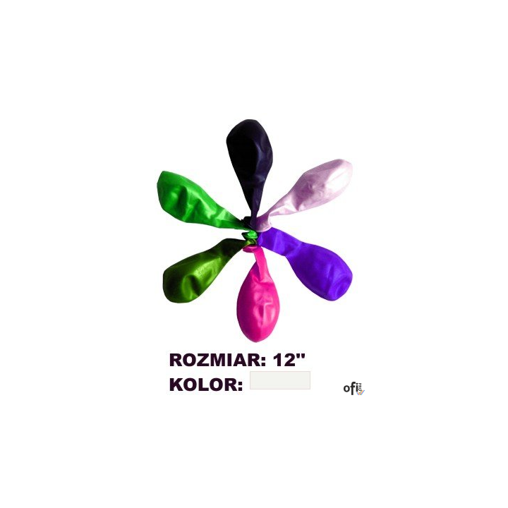 Balony 12 METALLIC, biały, 100 szt. FIORELLO 170-1578
