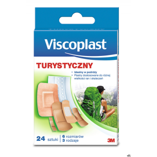 Zestaw plastrów VISCOPLAST, turystyczny, 24szt., TRAYPACK, mix kolorów