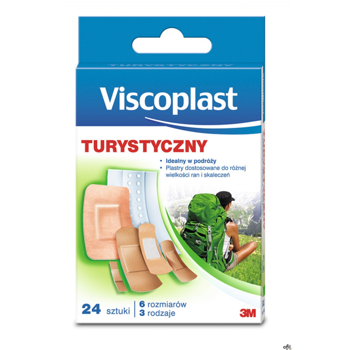 Zestaw plastrów VISCOPLAST, turystyczny, 24szt., TRAYPACK, mix kolorów