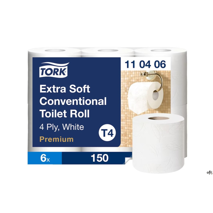 Papier toaletowy PREMIUM TORK biały 19m celuloza 110406 (6 rolek) ekstra soft SALE