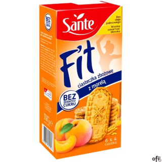 Ciasteczka zbożowe z morelą Fit bez cukru (6x4szt.) 300g SANTE