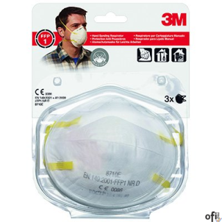 Półmaska filtrująca, ręczne szlifowanie(3)3M bez zaw.8710E FFP1 XA004838810