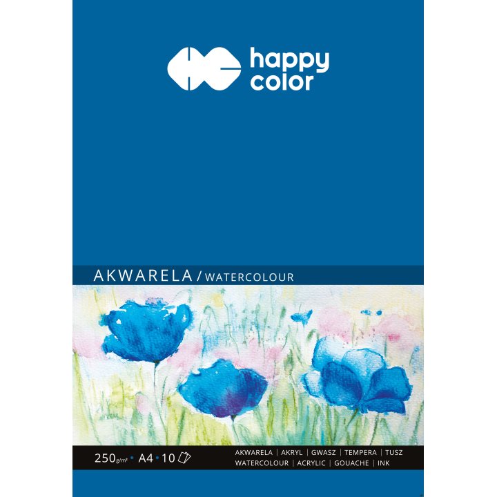 Blok akwarelowy, ART, A4, 10 ark, 250g, Happy Color HA 3725 2030-AK10