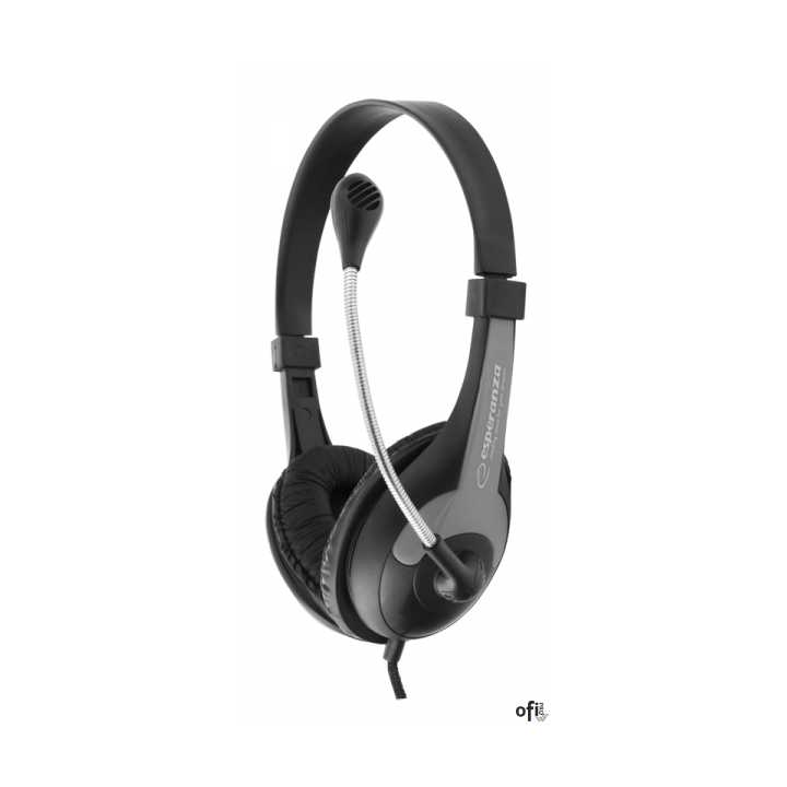 Słuchawki z mikrofonem czarne ROOSTER EH158K ESPERANZA