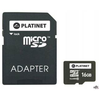 Karta pamięci Micro SDhc + adapter SD 16GB SECURE DIGITA class10 Platinet PMMSD1610