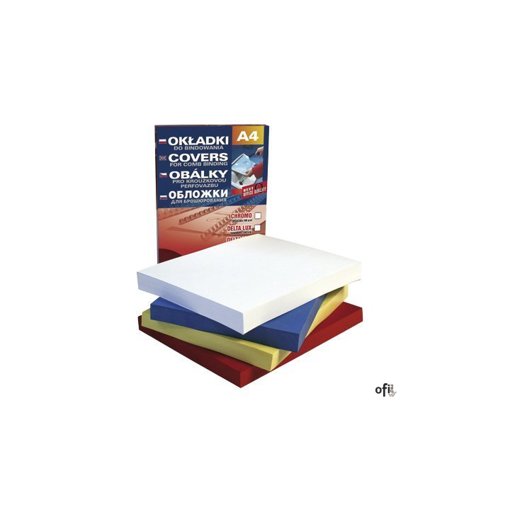 Karton DELTA skóropodobny bordowy A4 DOTTS 100 szt. okładki do bindowania